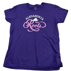 ALEXANDRIA Roots Brisco Brands Purple Virginia ‘State’ Women’s Tee Size XL
